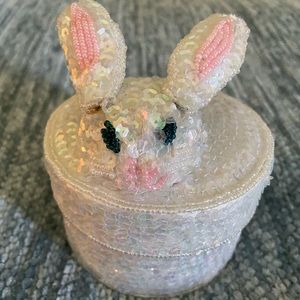 White Sequin Easter Rabbit Box